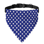 Blue And White Polka Dot Pattern Print Over The Collar Dog Bandana