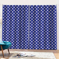 Blue And White Polka Dot Pattern Print Pencil Pleat Curtains