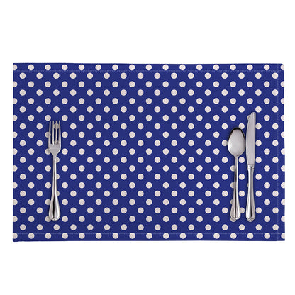 Blue And White Polka Dot Pattern Print Placemat