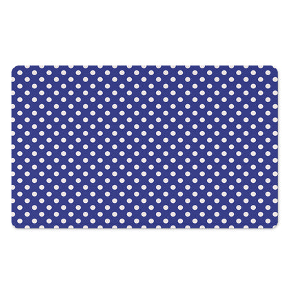 Blue And White Polka Dot Pattern Print Polyester Doormat