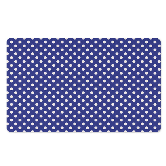 Blue And White Polka Dot Pattern Print Polyester Doormat