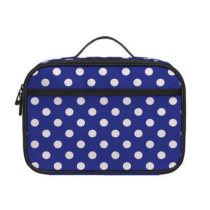 Blue And White Polka Dot Pattern Print Portable Lunch Bag