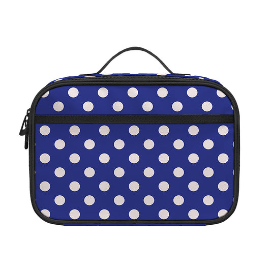Blue And White Polka Dot Pattern Print Portable Lunch Bag