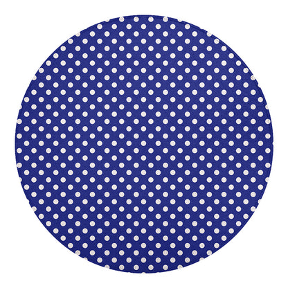 Blue And White Polka Dot Pattern Print Round Blanket