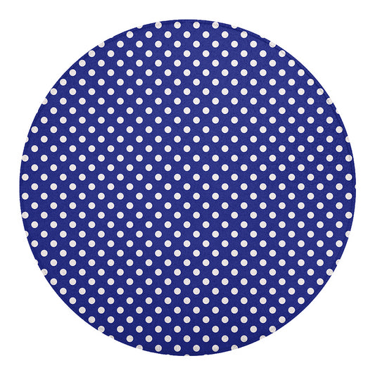 Blue And White Polka Dot Pattern Print Round Blanket