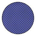 Blue And White Polka Dot Pattern Print Round Floor Mat