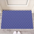 Blue And White Polka Dot Pattern Print Rubber Doormat