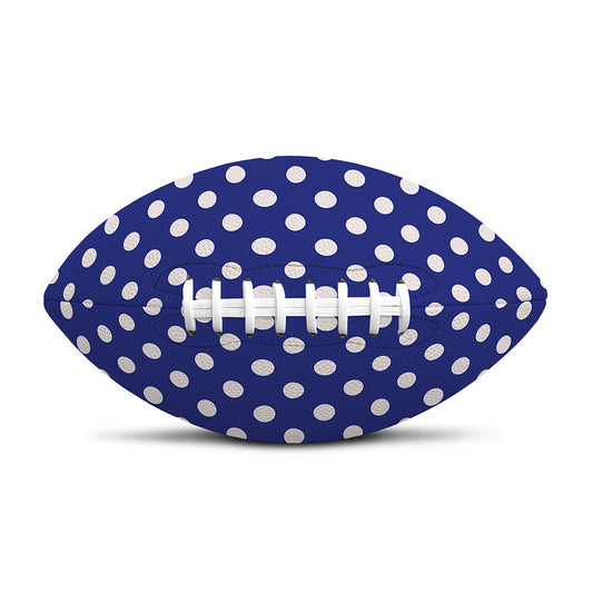 Blue And White Polka Dot Pattern Print Rugby Ball