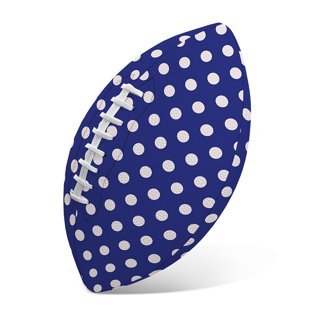 Blue And White Polka Dot Pattern Print Rugby Ball