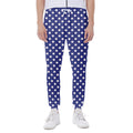 Blue And White Polka Dot Pattern Print Joggers