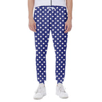 Blue And White Polka Dot Pattern Print Scuba Joggers