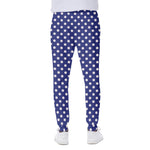 Blue And White Polka Dot Pattern Print Scuba Joggers