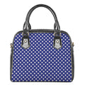 Blue And White Polka Dot Pattern Print Shoulder Handbag