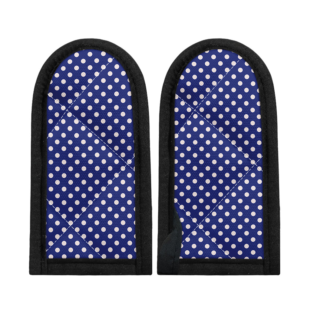 Blue And White Polka Dot Pattern Print Skillet Handle Cover