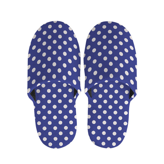 Blue And White Polka Dot Pattern Print Slippers