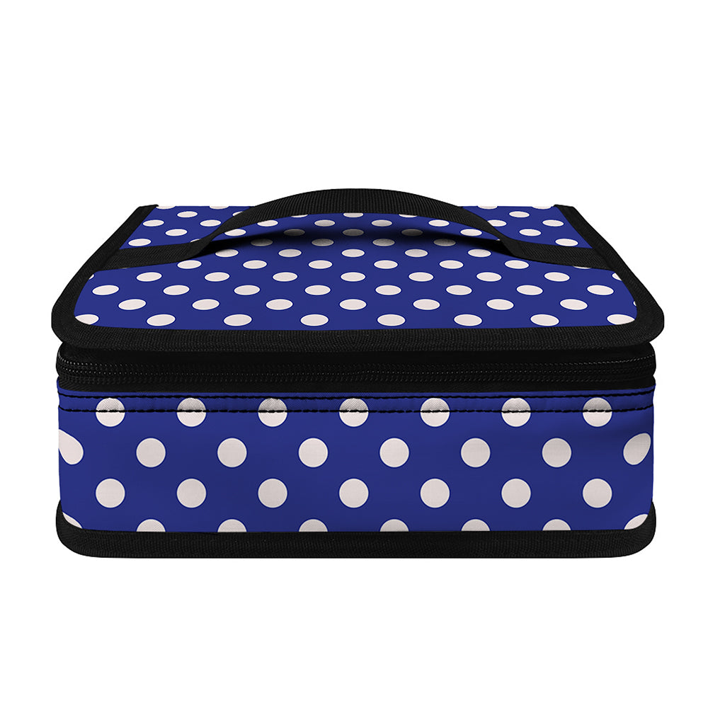 Blue And White Polka Dot Pattern Print Small Lunch Bag