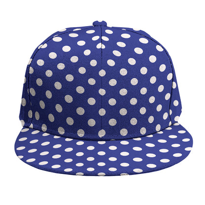 Blue And White Polka Dot Pattern Print Snapback Cap