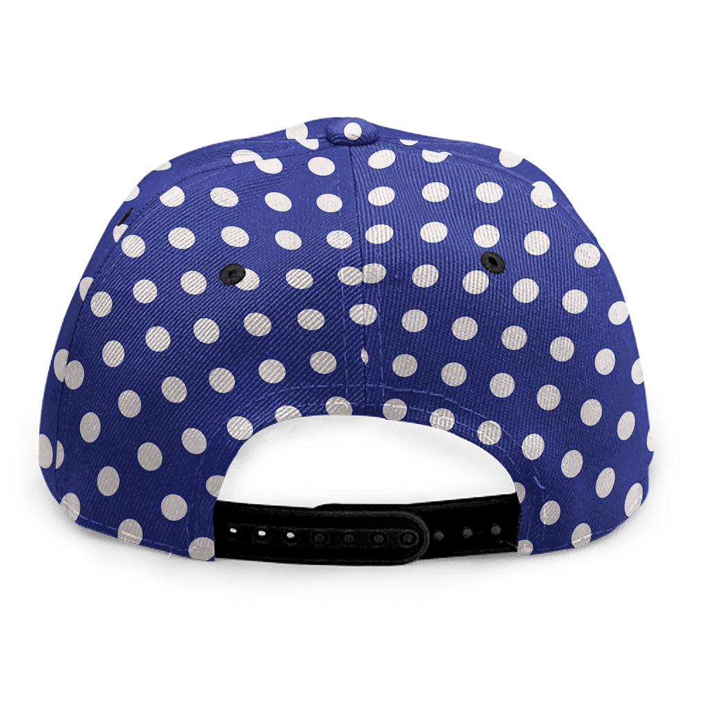 Blue And White Polka Dot Pattern Print Snapback Cap