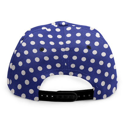 Blue And White Polka Dot Pattern Print Snapback Cap