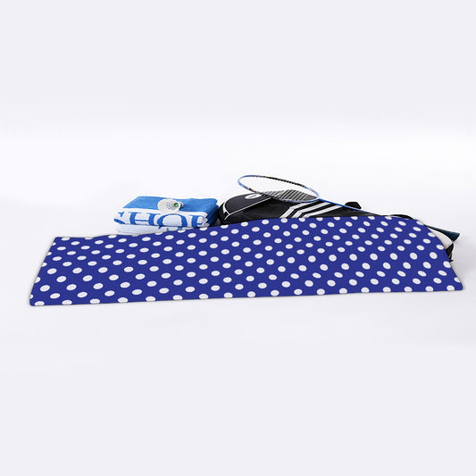 Blue And White Polka Dot Pattern Print Sports Towel