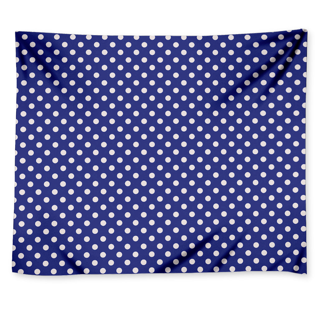 Blue And White Polka Dot Pattern Print Tapestry