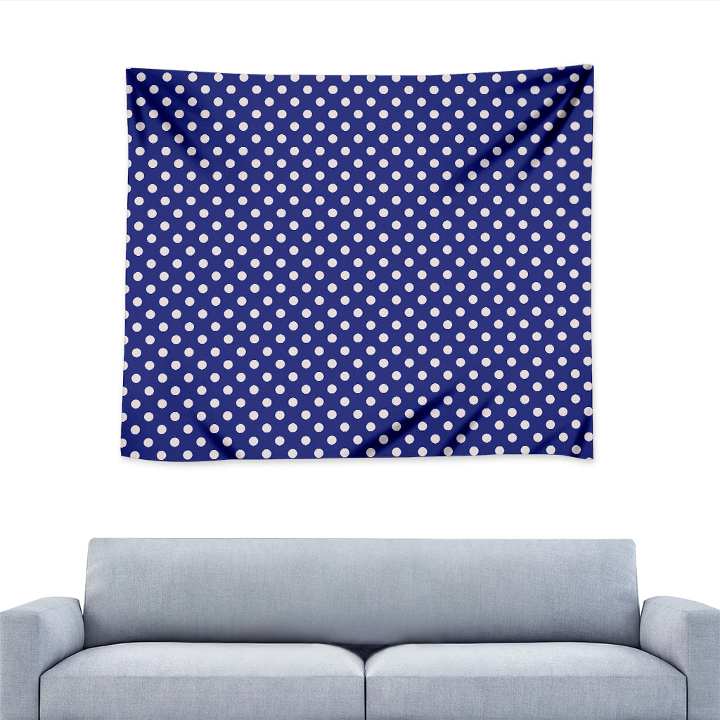 Blue And White Polka Dot Pattern Print Tapestry