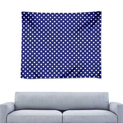 Blue And White Polka Dot Pattern Print Tapestry