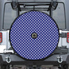 Blue And White Polka Dot Pattern Print Tire Cover With Camera Hole