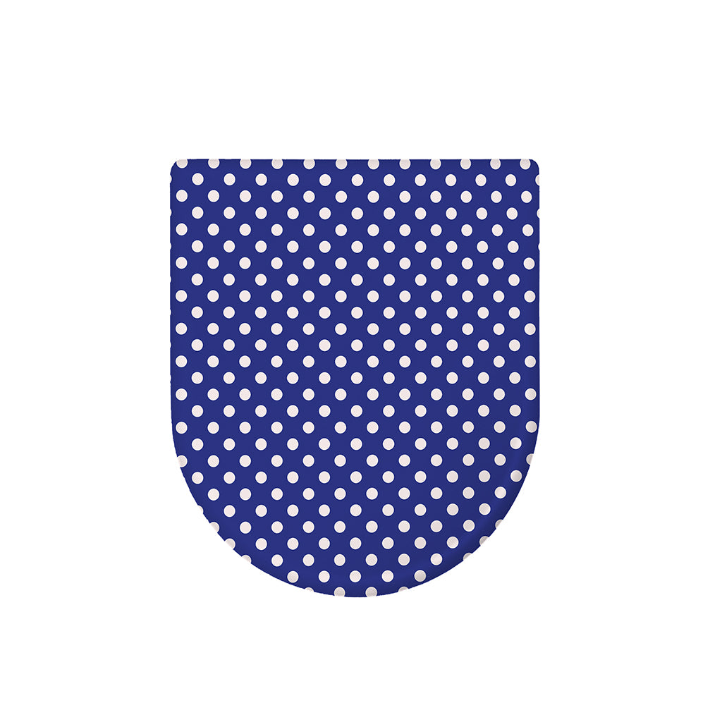 Blue And White Polka Dot Pattern Print Toilet Lid Cover