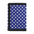 Blue And White Polka Dot Pattern Print Trifold Wallet