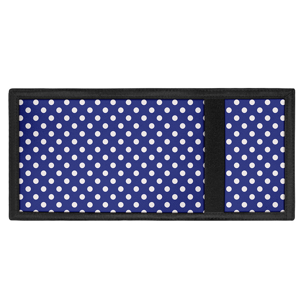 Blue And White Polka Dot Pattern Print Trifold Wallet