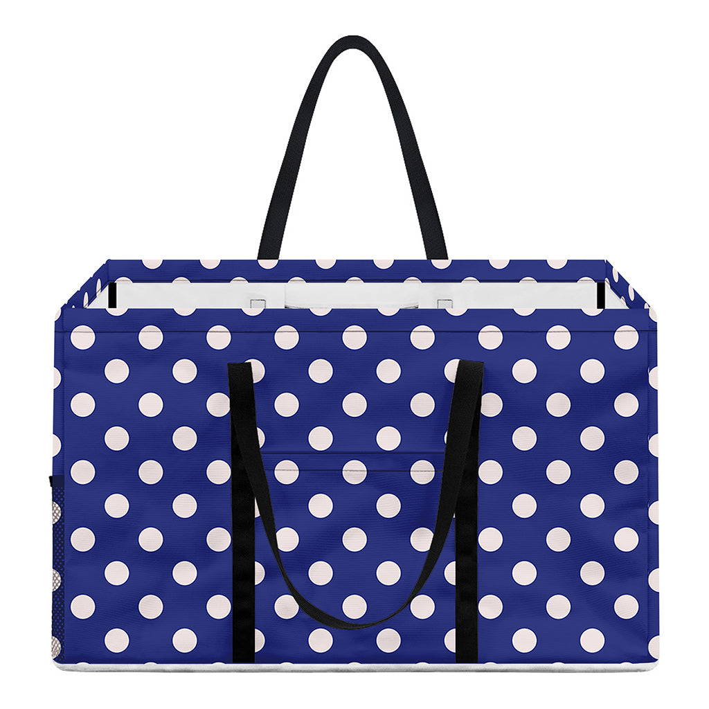 Blue And White Polka Dot Pattern Print Utility Tote Bag