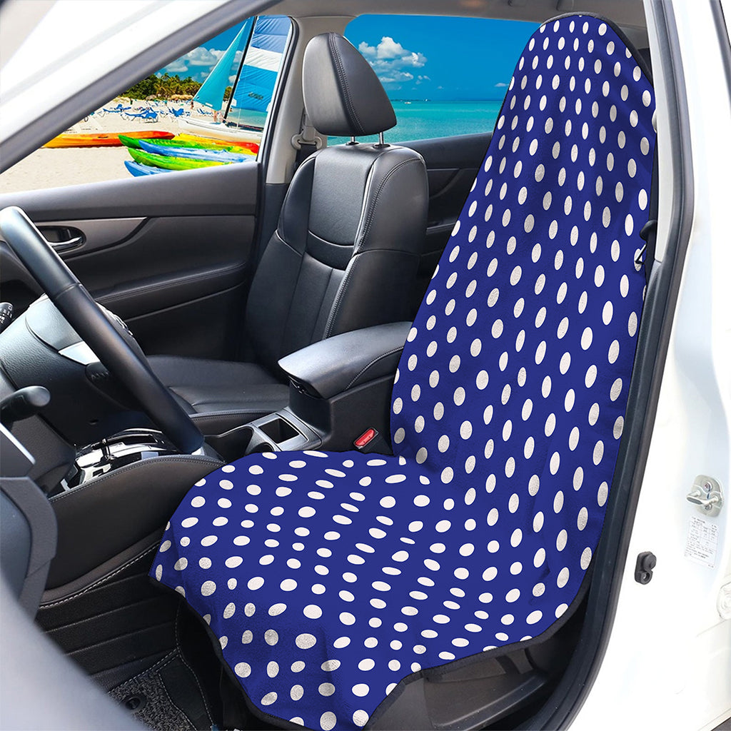 Blue And White Polka Dot Pattern Print Waterproof Car Seat Cover