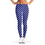 Blue And White Polka Dot Pattern Print Women's Leggings