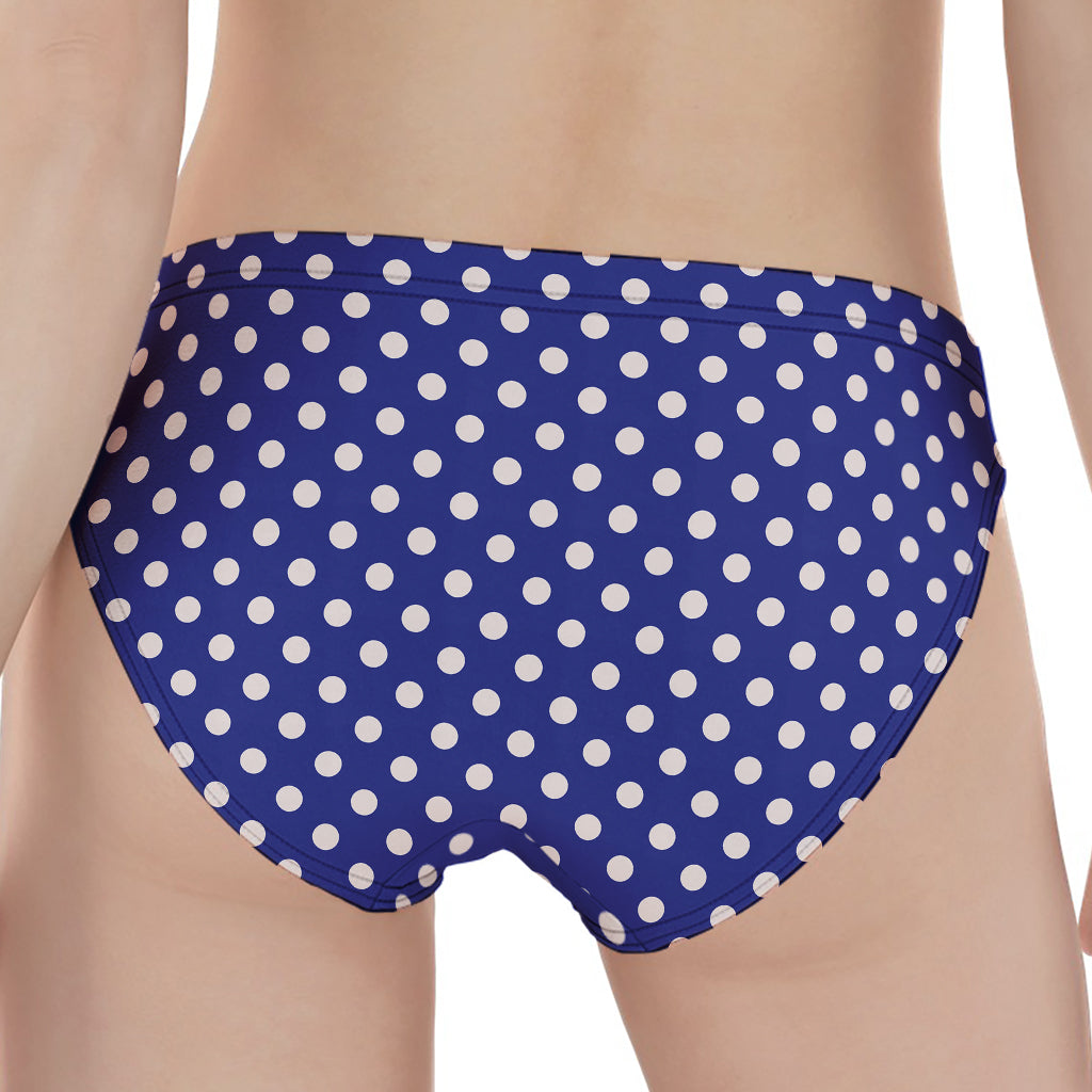 Blue And White Polka Dot Pattern Print Women's Panties