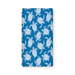 Blue And White Sea Turtle Pattern Print Baby Crib Sheet