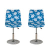 Blue And White Sea Turtle Pattern Print Bar Stool Covers