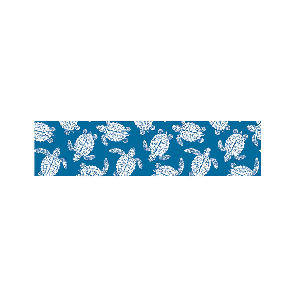 Blue And White Sea Turtle Pattern Print Bed Runner