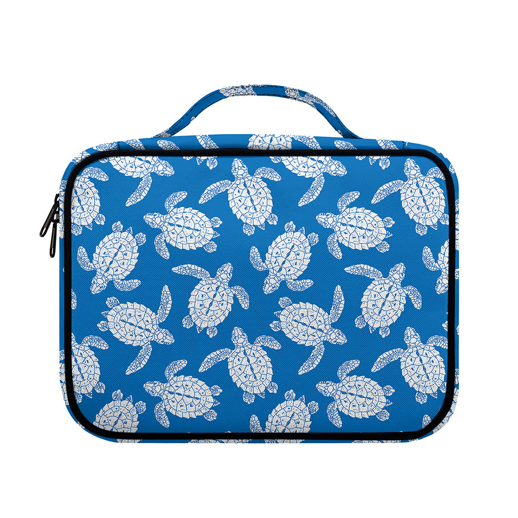 Blue And White Sea Turtle Pattern Print Briefcase Bible Bag