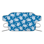 Blue And White Sea Turtle Pattern Print Car Windshield Snow Cover