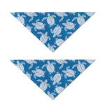 Blue And White Sea Turtle Pattern Print Dog Bandana