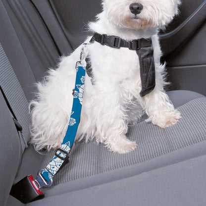 Blue And White Sea Turtle Pattern Print Dog Seat Belt