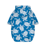 Blue And White Sea Turtle Pattern Print Dog Zip Up Hoodie