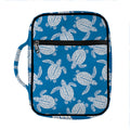 Blue And White Sea Turtle Pattern Print Front Pocket Bible Bag
