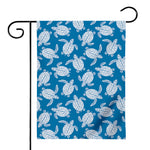 Blue And White Sea Turtle Pattern Print House Flag