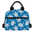 Blue And White Sea Turtle Pattern Print Insulated Lunch Bag