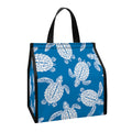 Blue And White Sea Turtle Pattern Print Insulated Lunch Tote