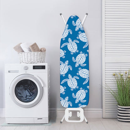 Blue And White Sea Turtle Pattern Print Ironing Board Cover