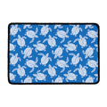 Blue And White Sea Turtle Pattern Print Kitchen Mat