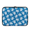 Blue And White Sea Turtle Pattern Print Laptop Sleeve
